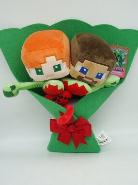 Ruz MINECRAFT Steve & Alex Valentine's Day 13" Duo Plush Bouquet 2026